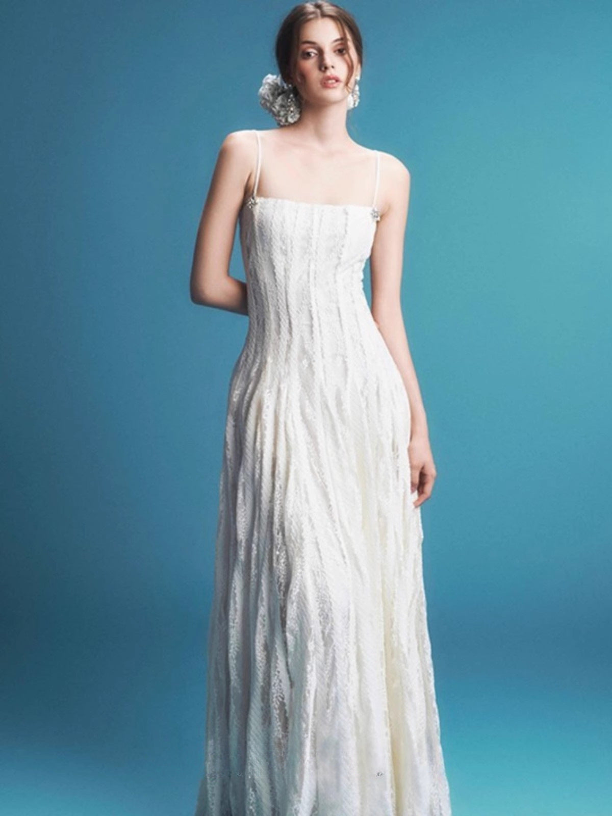 Suspender Bandeau Lace Maxi Dress Avalabel