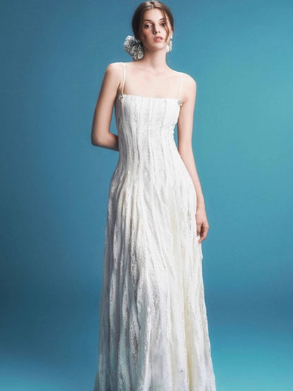 Suspender Bandeau Lace Maxi Dress