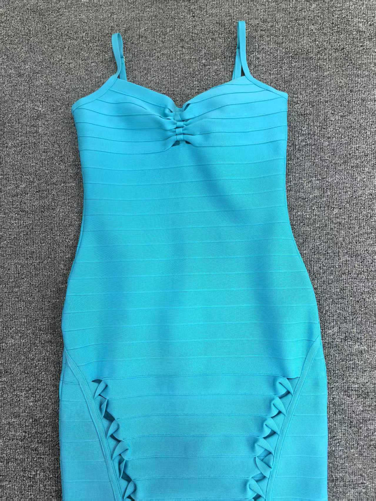 nancy hollow Bandage Maxi Dress in blue Avalabel