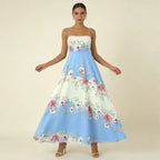 Agatha Floral Print Strap Midi Dress Avalabel