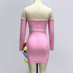 Eigra 3d Flower Tube Top Mini Dress Avalabel