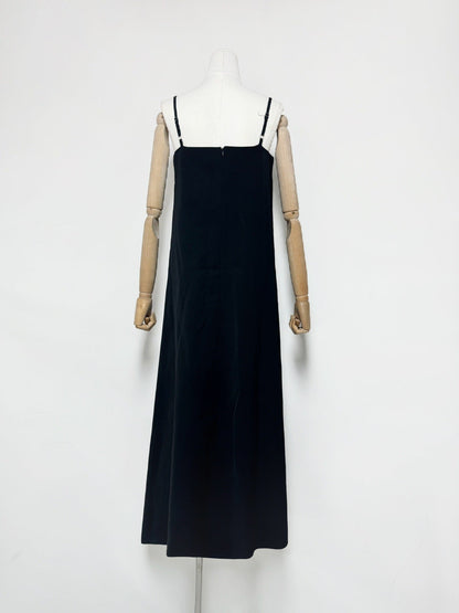 Kristin Buttercup Embroidered Maxi Dress in Black