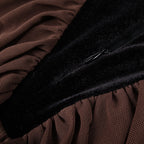 Velvet Mesh Patchwork Maxi Dress in Black Avalabel