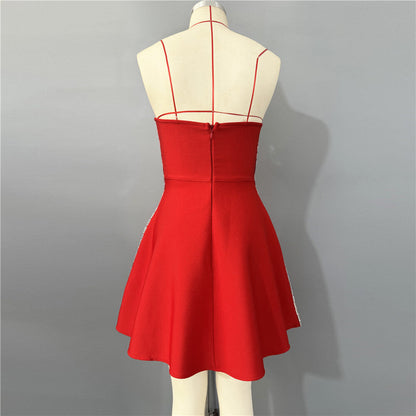 julie Strapless Diamond Bandage Mini Dress