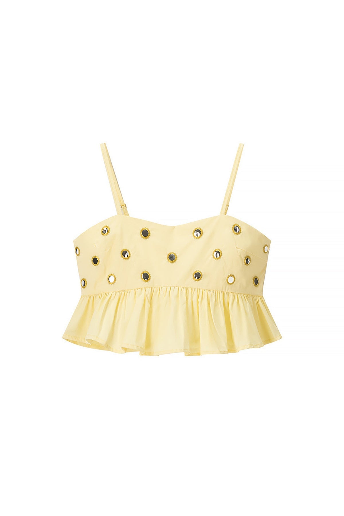 Ursula Mirror Embellished Crop Top & Bubble Skirt Set Avalabel