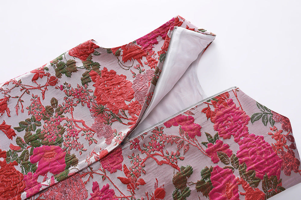 hilary multicolor floral embroidery sleeveless mini dress