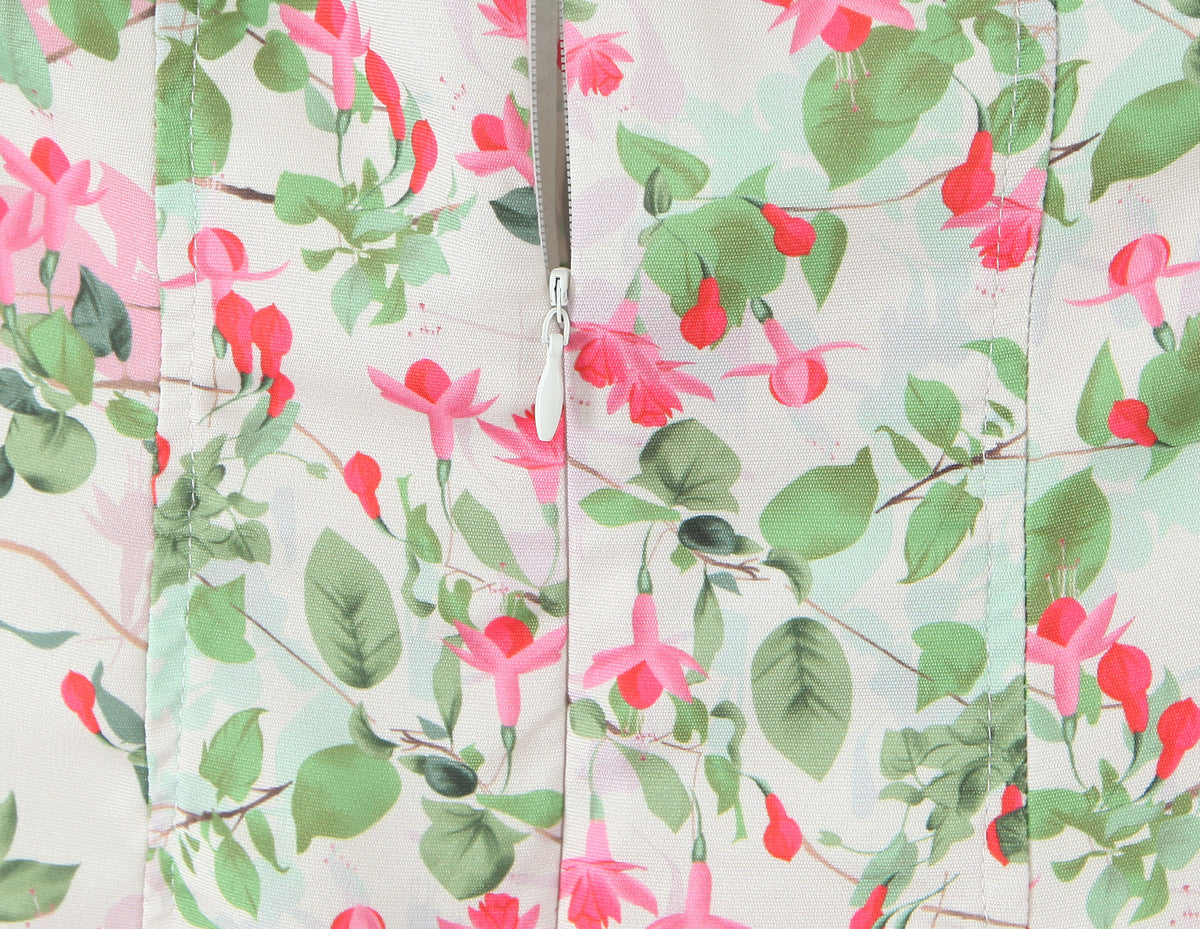 Plunge Neck Floral Mini Dress Avalabel