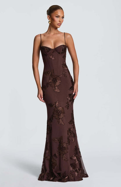 Nefertiti Maxi Dress -Brown Avalabel