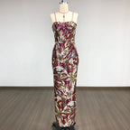 vivien fireworks pattern sequin embroidery strapless maxi dress Avalabel