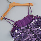 virginia Strappy Sequin Embellished Mini Dress in purple Avalabel