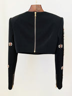 BLACK RHINESTONE EMBELLISHED SKIRT SET Avalabel