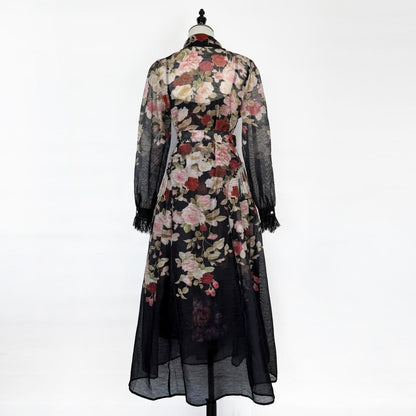 shirley Long Sleeve floral Printed Woven Maxi Dress
