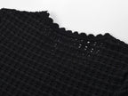Simona Hollow Knit Mini Dress in Black Avalabel