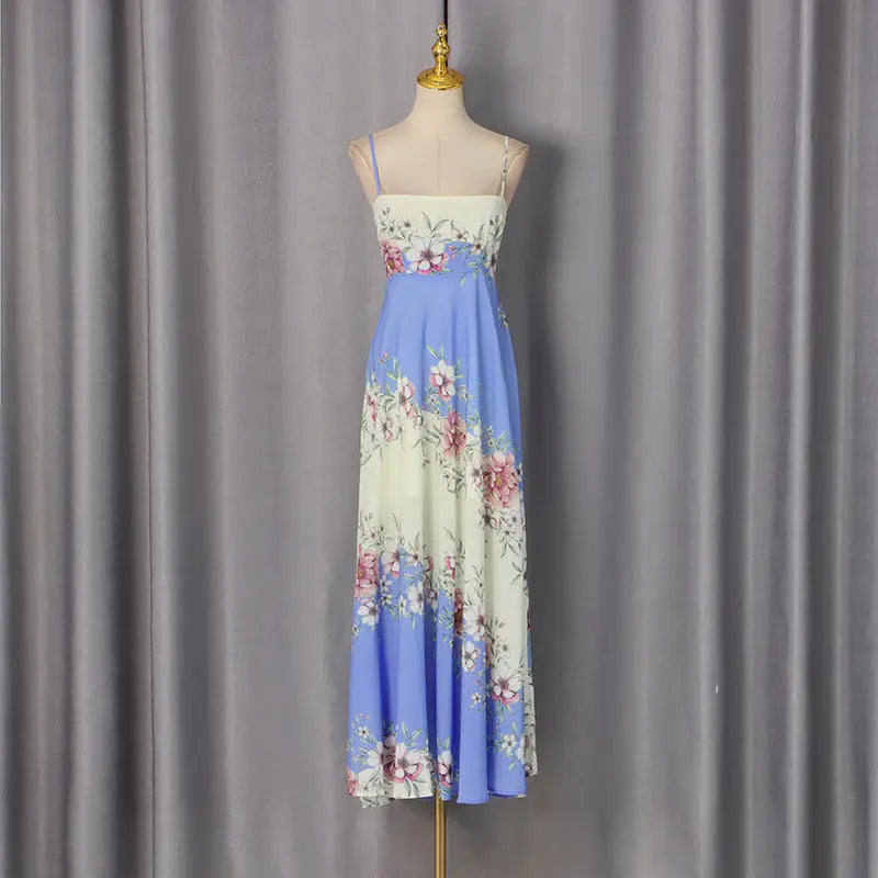 Agatha Floral Print Strap Midi Dress Avalabel