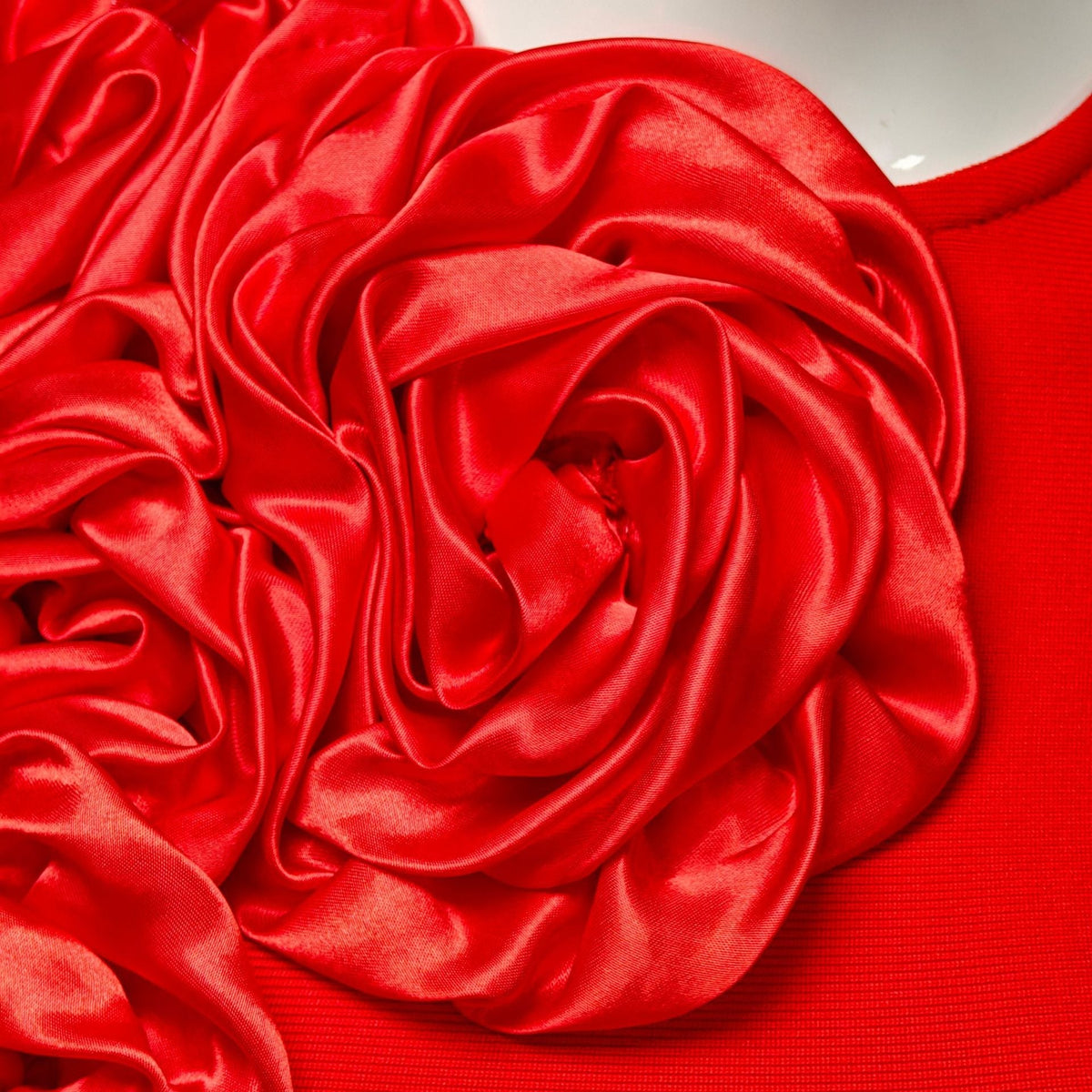 sally 3D Flower Decorative Bandage maxi Dress in red Avalabel