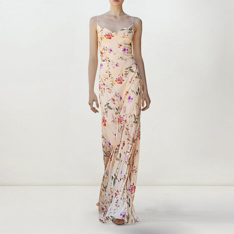 White Floral Slip Maxi Dress Avalabel