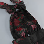 Georgia Floral Print Halter Ruffle Maxi Dress in Black Avalabel