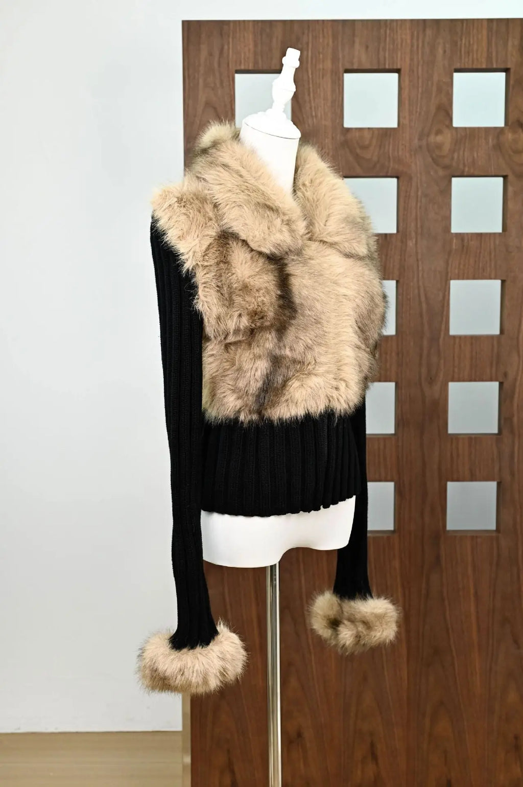 geraldine Faux Fur Knit Coat Avalabel