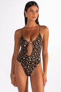 Leopard Print Tight One Piece Swimsuit Avalabel