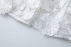 Georgia 3d Floral Lace Mini Dress in White Avalabel