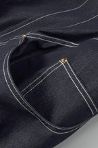 Haltered Corseted Midi Dress Denim in Navy Blue Avalabel