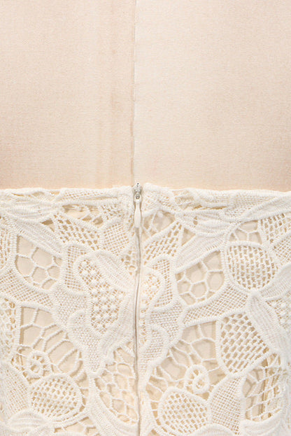 Lace Hollow Sleeveless Mini Dress in Yellow