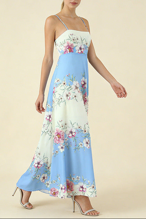 Agatha Floral Print Strap Midi Dress