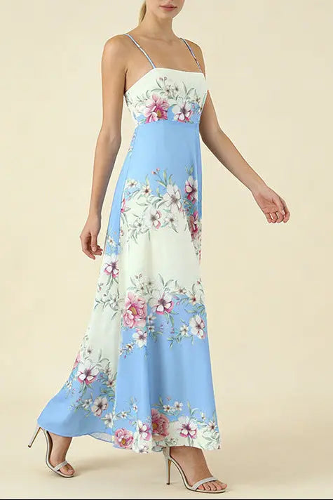 Agatha Floral Print Strap Midi Dress Avalabel