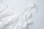 Georgia 3d Floral Lace Mini Dress in White Avalabel