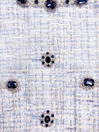 zenobia pale blue beaded Embellished Tweed Jacket Avalabel