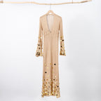 elma Golden Aura v-neck Knitted maxi Dress Avalabel