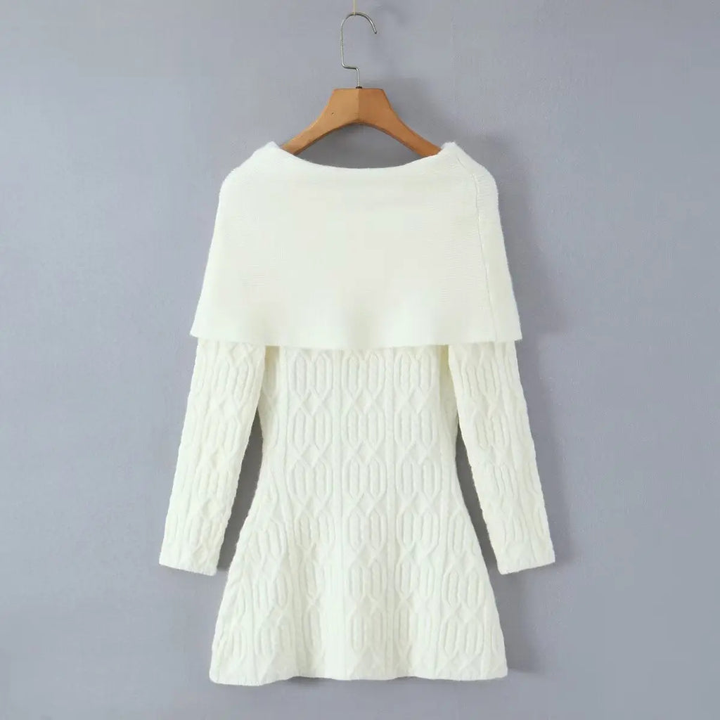 gwendolyn Off Shoulder Knit Mini Dress - White Avalabel