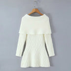 gwendolyn Off Shoulder Knit Mini Dress - White Avalabel