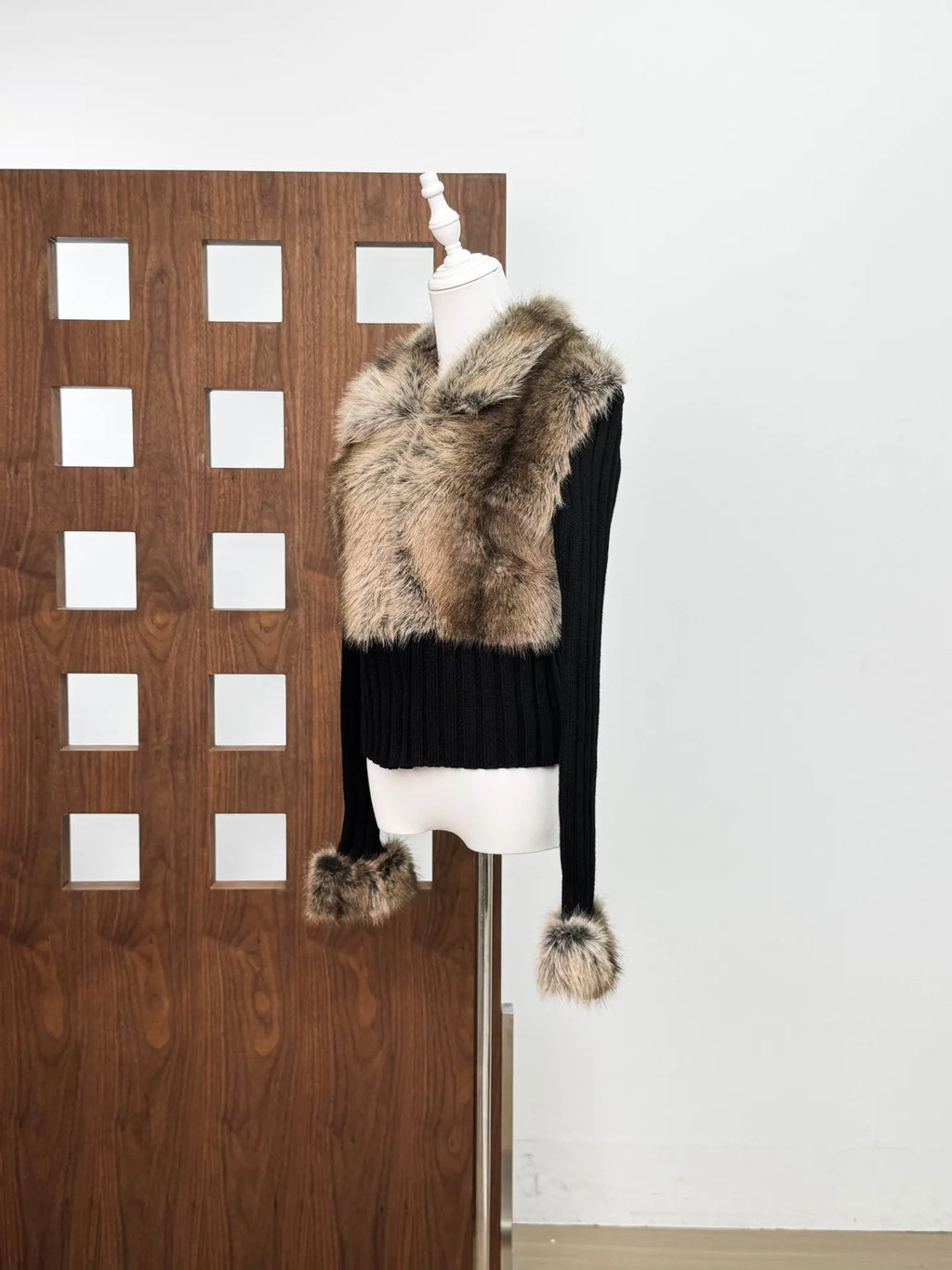 geraldine Faux Fur Knit Coat Avalabel