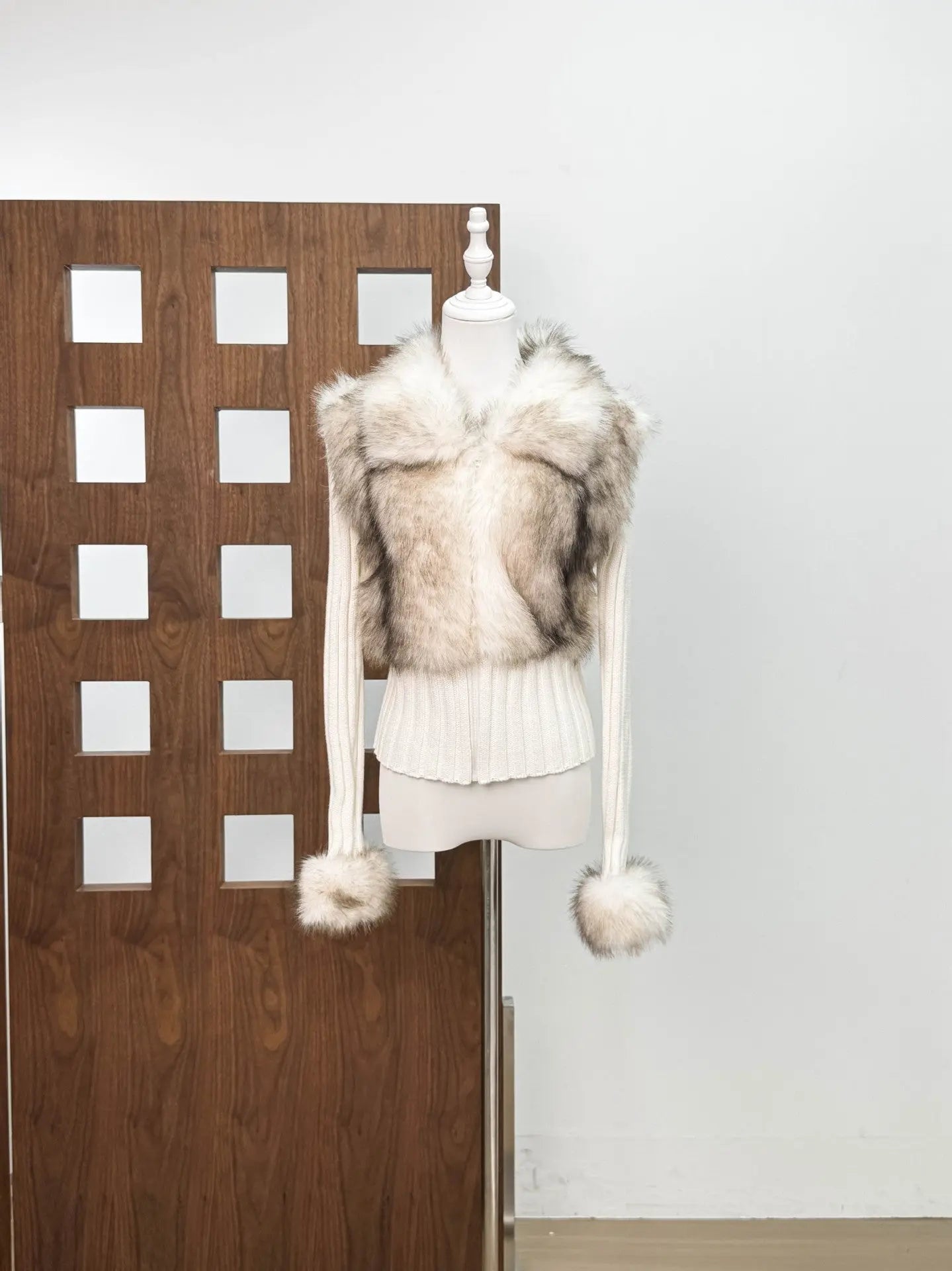 geraldine Faux Fur Knit Coat Avalabel