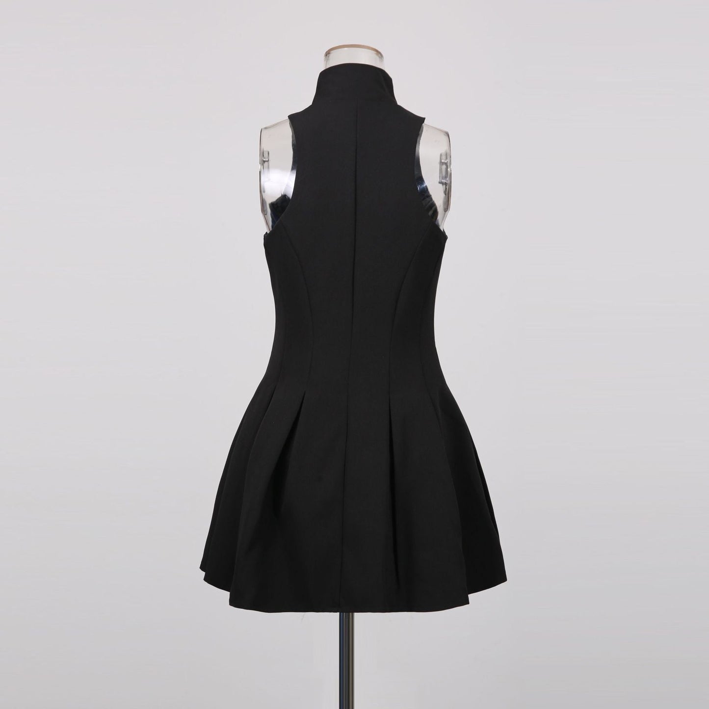 Carol Black Halterneck Dress in Grain