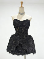 Lace Embroidered Bandeau Sleeveless Dress Avalabel
