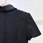 tabitha Boucle Collared tweed Mini Dress in black Avalabel