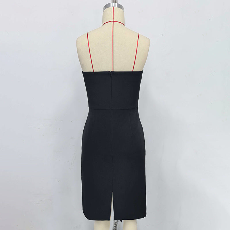 yuri Skeleton tassel embellished Bustier mini Dress in black Avalabel
