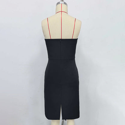 yuri Skeleton tassel embellished Bustier mini Dress in black