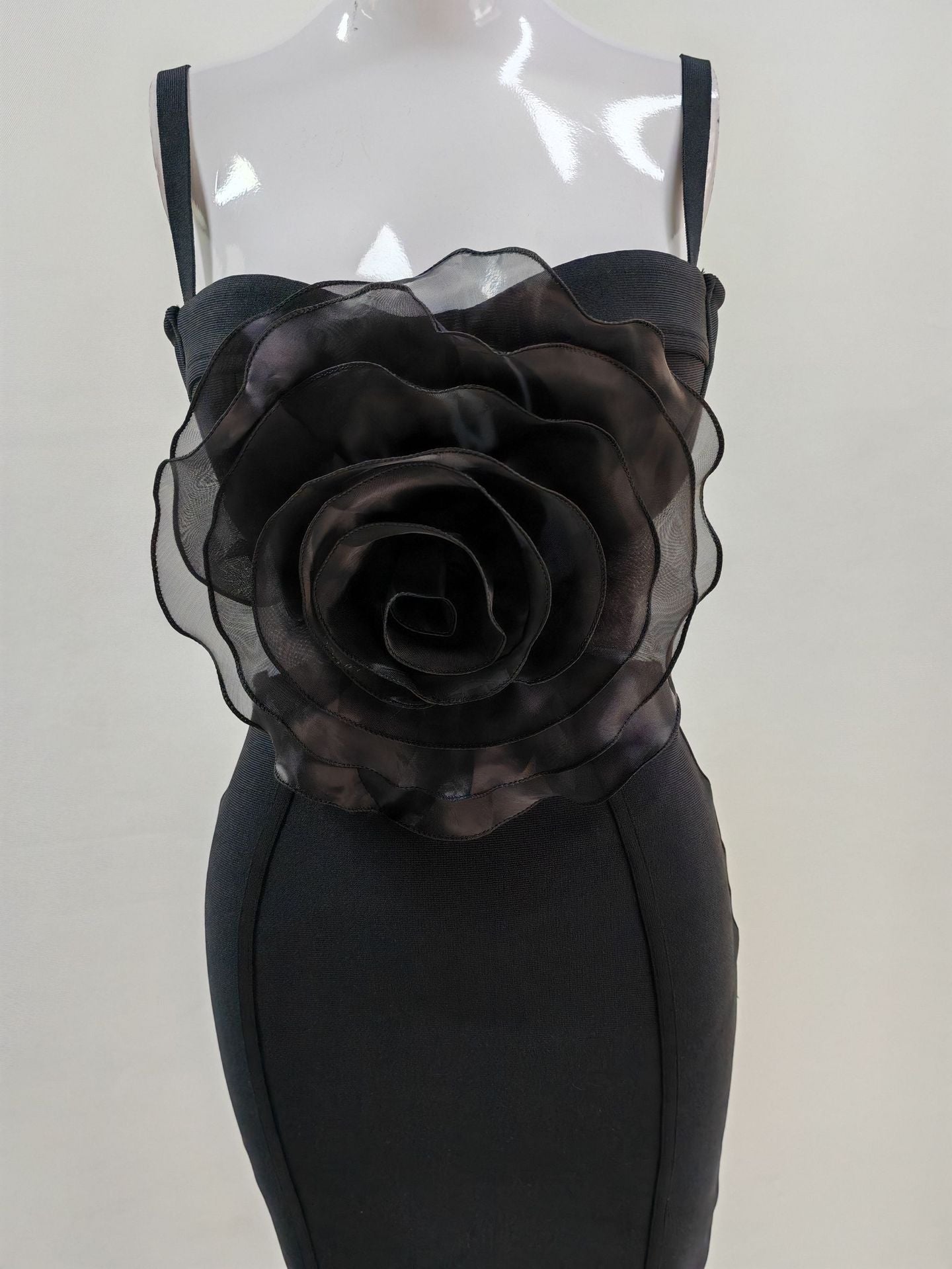 Jacey Mesh Flower Bandage Midi Dress Avalabel