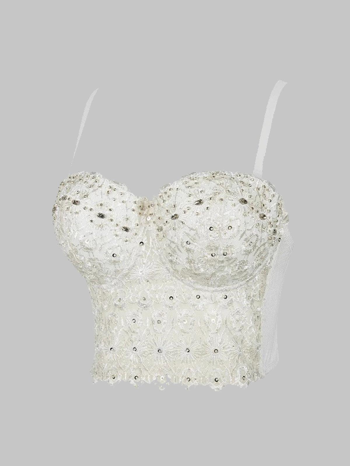 Calista Skin Tone High-end Embroidered Rhinestone-Encrusted Boning Corset Avalabel