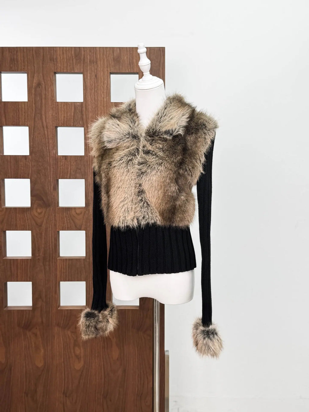 geraldine Faux Fur Knit Coat Avalabel