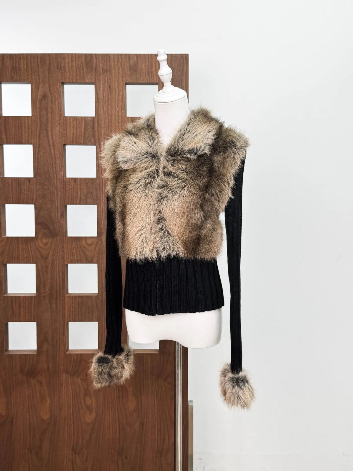 geraldine Faux Fur Knit Coat Avalabel