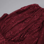 Wendy one-shoulder Lace maxi Dress In Burgundy Avalabel