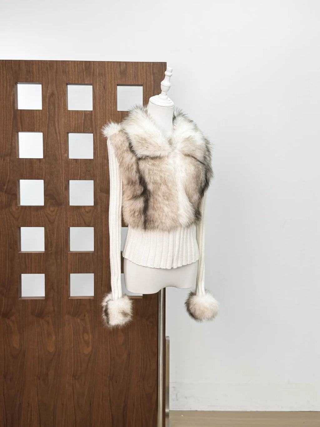 geraldine Faux Fur Knit Coat Avalabel
