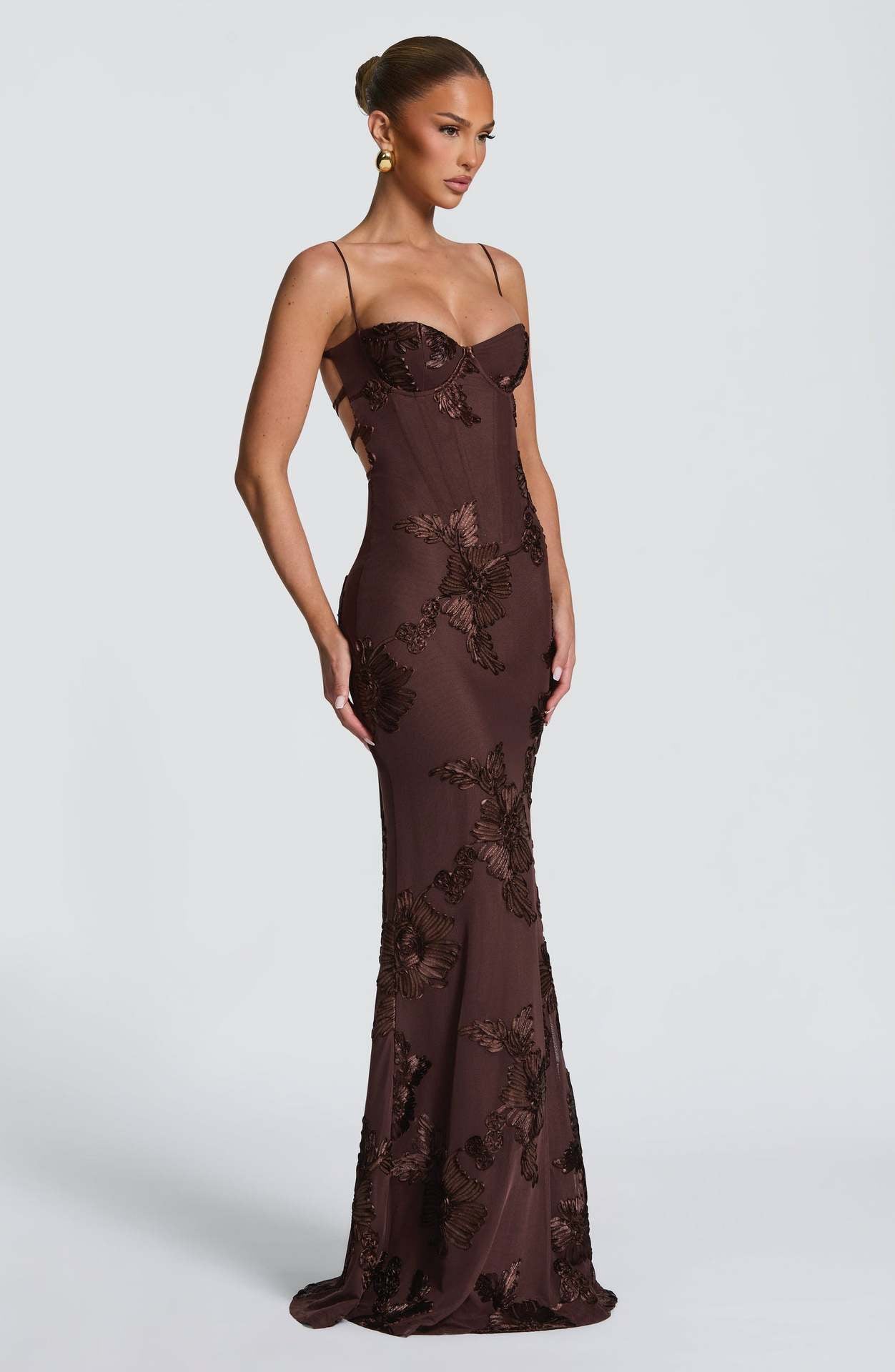Nefertiti Maxi Dress -Brown Avalabel