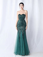 sparkle strapless tulle maxi dress Avalabel