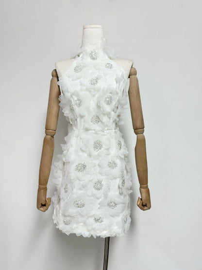 Cherry Blossom Mini Dress in White
