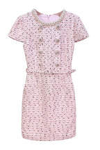 Embellished Bouclé Mini Dress in Pink Avalabel